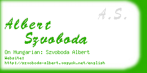 albert szvoboda business card
